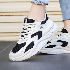 361° Slip Resistant, Abrasion Resistant, Lightweight Low Top Chunky Sneakers Women's White Black 1 4150595