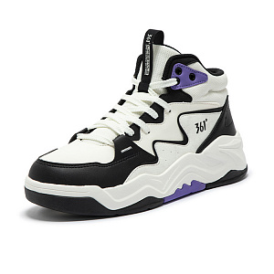 361° Coverage Thermal Slip Resistant High Top Skateboard Shoes Men's Black White 1 4150608