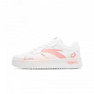 Anta Relaxed Lightweight Anti Slip Low top Skateboard Shoes Unisex White Pink