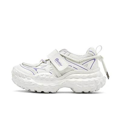 Dickies Slip Resistant, Abrasion Resistant, Breathable Low Top Chunky Sneakers Women's Beige Purple