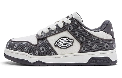 Dickies Abrasion Resistant, Lightweight, And Breathable Low Top Skateboard Shoes Men's Dark Gray White