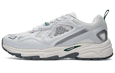 Kappa Anti-Slip Wear-Resistant Low-Top Chunky Sneakers Unisex White Gray