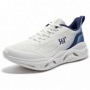 361° Anti-Slip Wear-Resistant Low-Top Casual Running Shoes Men's White Blue 1 4150933