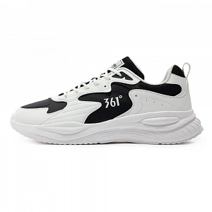 361° Life Collection Cushioning Anti-Slip And Wear-Resistant Low-Top Casual Running Shoes Men's White Black