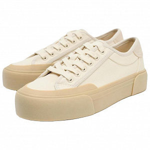 ZARA Low Top Skateboard Shoes Women's Light Beige Yellow 1 4150963