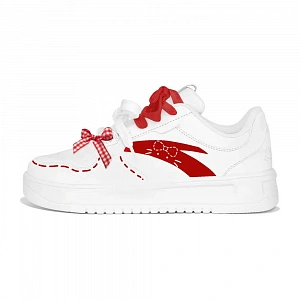 Anta Relaxed Wear resistant And Lightweight Low top Skateboard Shoes Women's White Red