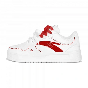 Anta Coverage Abrasion Resistant Low top Skateboard Shoes Women's White Red