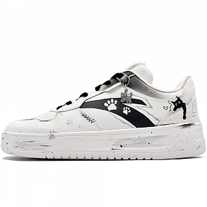 Anta Relaxed Wear resistant And Lightweight Low top Skateboard Shoes Unisex Black White