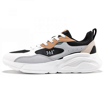 361° Anti Slip Wear Resistant Low Top Casual Shoes Men's Black Gray
