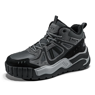 JEEP SPIRIT Short Snow Boots Men's Climbing Gray
