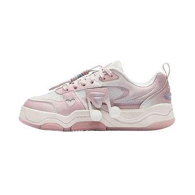 FILA FUSION BANK III Low Top Skateboard Shoes Women's Silver Pink Purple