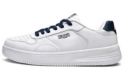 Kappa Back to Back Non slip Lightweight Low top Skateboard Shoes Unisex White Blue