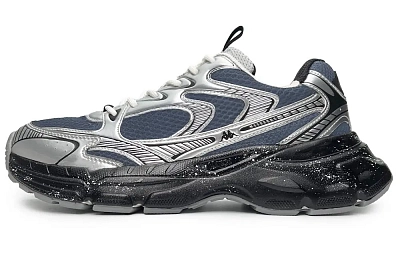 Kappa Cushioned Wear-Resistant Breathable Low-Top Running Shoes Unisex Black Blue