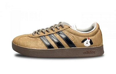 Adidas VL COURT 2.0 Funi Brown Trace Abrasion Resistant Low top Skateboard Shoes Unisex Umber