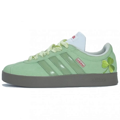 Adidas VL COURT 2.0 Quick News, Matcha Mint Wear resistant And Lightweight Low top Skateboard Shoes Unisex Green