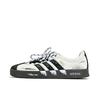 Adidas VL COURT 2.0 Abrasion Resistant Low top German Army Trainers Unisex Black White