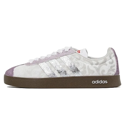 Adidas VL COURT 2.0 Abrasion Resistant Low top Skateboard Shoes Unisex White Purple