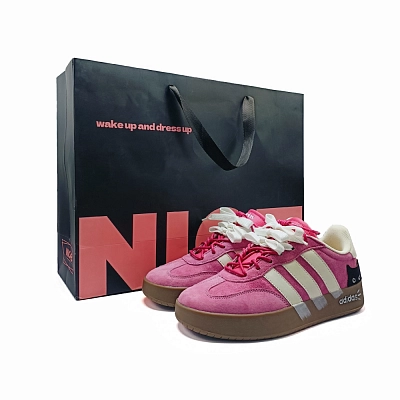Adidas BARREDA DECODE Pink Cat Playful Abrasion Resistant Low top German Army Trainers Unisex Pink