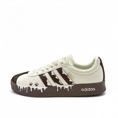 Adidas VL COURT 2.0 Classic Coffee Chocolate Low top German Army Trainers Unisex Brown White