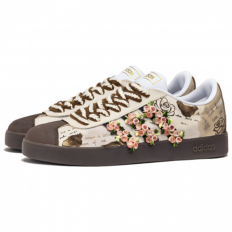 Adidas VL COURT 2.0 Fantasia, Love Planner Abrasion Resistant Low top Skateboard Shoes Unisex Brown купить в интернет-магазине Yoocart с быстрой доставкой по России.