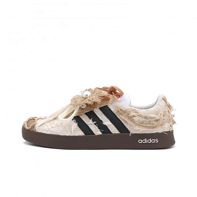 Adidas VL COURT 2.0 Cushioning, Wear Resistant Low top Skateboard Shoes Unisex White Brown