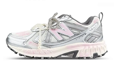 New Balance NB 410 V5 Breathable Low top Running Shoes Unisex White Silver Pink