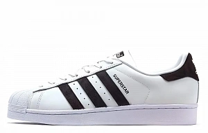 Adidas Originals Superstar Abrasion Resistant Low Top Skateboard Shoes Men's Black White
