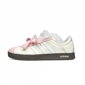 Adidas VL COURT 2.0 WAO Abrasion Resistant Low top Skateboard Shoes Women's Yellow Pink