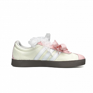 Adidas VL COURT 2.0 WAO Abrasion Resistant Low top Skateboard Shoes Women's Yellow Pink 1 4155417