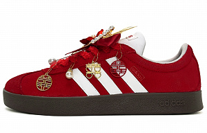 Adidas VL COURT 2.0 Lifestyle Wedding Shoes, Box Wear resistant And Lightweight Low top Skateboard Shoes Unisex Red 1 4155429