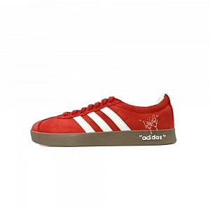 Adidas VL COURT 2.0 Ink Spot, Butterfly Love Wear resistant And Lightweight Low top Skateboard Shoes Unisex Red White