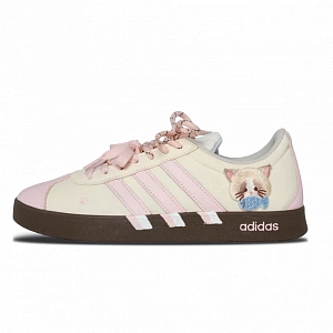 Adidas VL COURT 2.0 Wear resistant And Lightweight Low top Skateboard Shoes Unisex Custard Powder