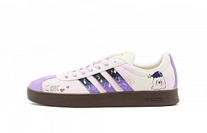 Adidas Vl Court Classic Abrasion Resistant Low Top Skateboard Shoes Unisex Violet
