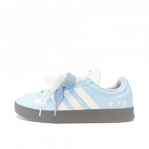 Adidas VL COURT 2.0 Blue Misty Double Bud Abrasion Resistant Low top German Army Trainers Unisex Blue White