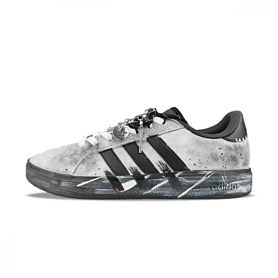 Adidas Grand Court Base 00s Abrasion Resistant Low top Skateboard Shoes Unisex Gray