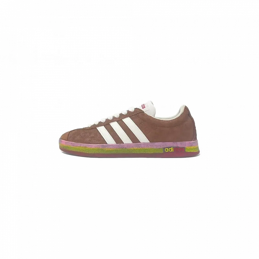 Adidas VL COURT 2.0 Brown Wild Graffiti, Casual Style Lightweight Low top Skateboard Shoes Unisex Brownish White купить в интернет-магазине Yoocart с быстрой доставкой по России.