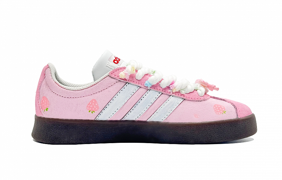 Adidas VL COURT 2.0 Lifestyle Rock Sugar Abrasion Resistant Low top Skateboard Shoes Women's Strawberry Pink купить в интернет-магазине Yoocart с быстрой доставкой по России.