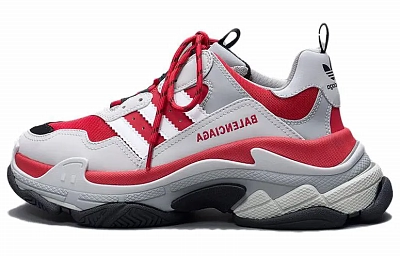 Balenciaga x Adidas Originals Cushioning, Wear Resistant Low top Casual Running Shoes Women's Red