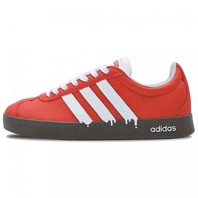Adidas VL COURT 2.0 Begonia Cong Abrasion Resistant Low top Skateboard Shoes Women's Red