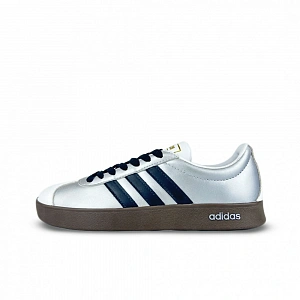 Adidas VL COURT 2.0 Plain White Trace Abrasion Resistant Low top Skateboard Shoes Women's Gray