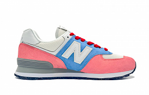 New Balance NB 574 Cushioning And Breathable Low top Running Shoes Unisex Blue Pink 1 4158559
