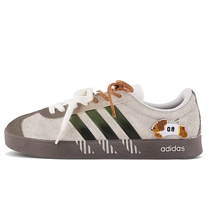Adidas VL COURT 2.0 Cushioning, Wear Resistant Low Top Skateboard Shoes Unisex Brown Green
