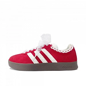 Adidas VL COURT 2.0 Lifestyle Red Rose Language Lightweight Low top Skateboard Shoes Unisex Red White