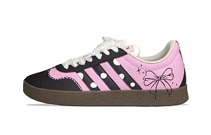 Adidas VL COURT 2.0 NiNi Abrasion Resistant Low top Skateboard Shoes Unisex Bright Pink