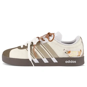 Adidas VL COURT 2.0 Abrasion Resistant Low Top Skateboard Shoes Unisex Brown Coffee
