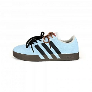Adidas VL COURT 2.0 Abrasion Resistant Low Top Skateboard Shoes Unisex Blue Silver