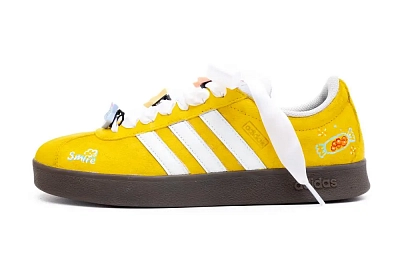 Adidas VL COURT 2.0 Lemon Milk Candies Abrasion Resistant Low top Skateboard Shoes Unisex Yellow