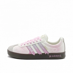 Adidas VL COURT 2.0 Blush Whisper Abrasion Resistant Low Top Skateboard Shoes Women's Pink White