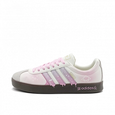 Adidas VL COURT 2.0 Blush Whisper Abrasion Resistant Low Top Skateboard Shoes Women's Pink White