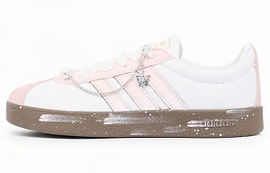 Adidas Vl Court Classic Skateboard Shoes Unisex Low top White/Pink